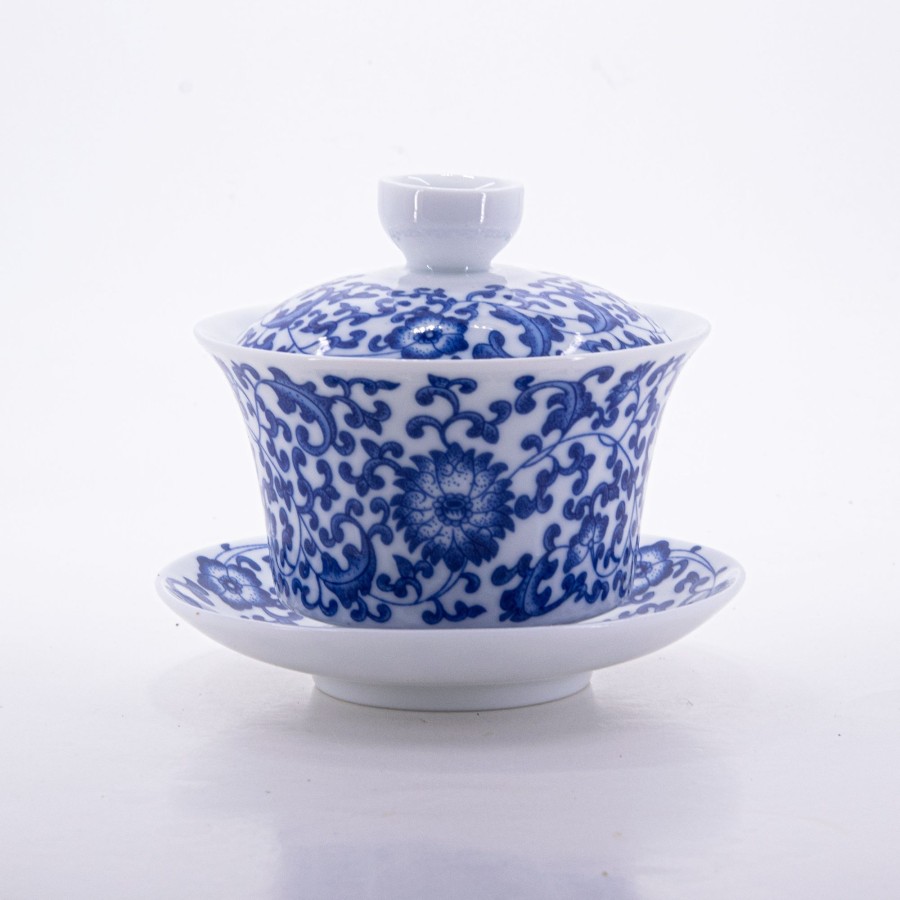 Teaware The Chinese Tea Shop | Blue And White Porcelain Chan Zhi Lian Design Gaiwan #10