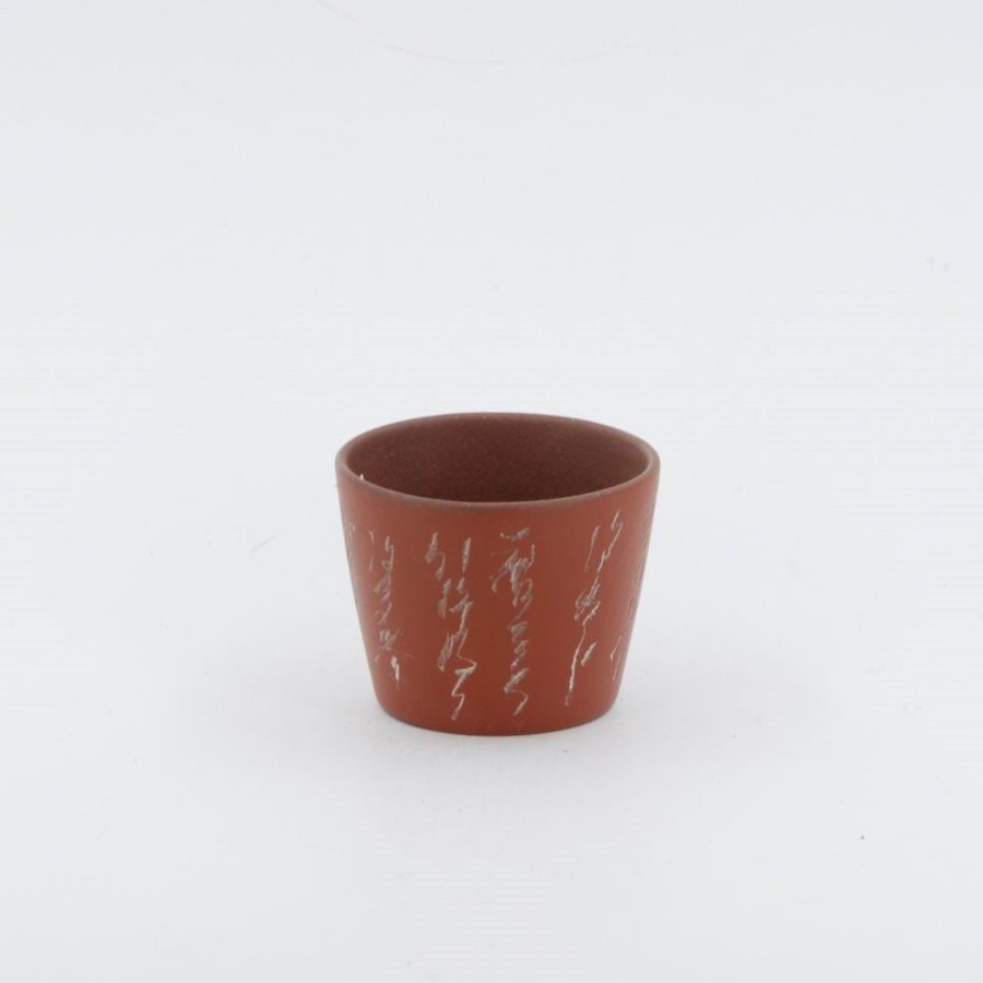 Teaware The Chinese Tea Shop | 1980'S Yixing Clay Neizi Waihong Tea Cup With Buddha Heart Sutra