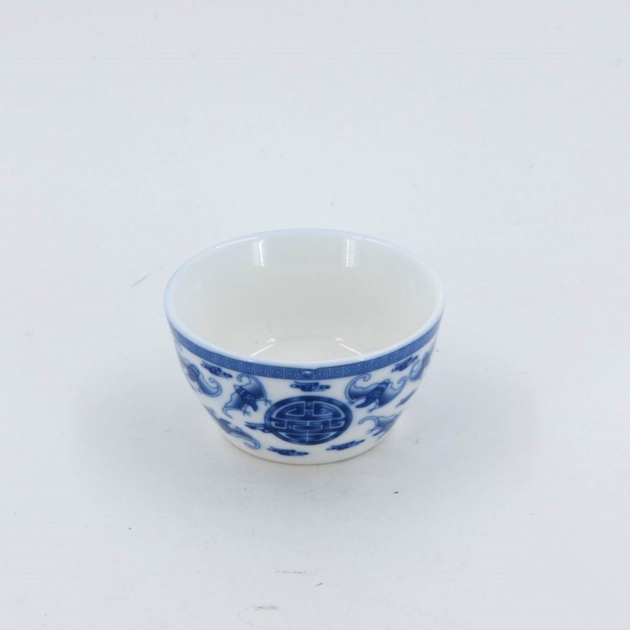 Teaware The Chinese Tea Shop | Porcelain Blue And White "Fu Shou" Tea Cup #2