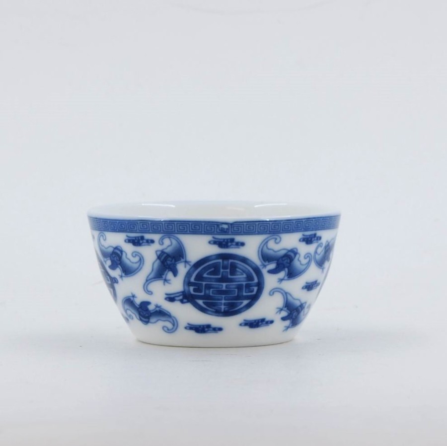 Teaware The Chinese Tea Shop | Porcelain Blue And White "Fu Shou" Tea Cup #2