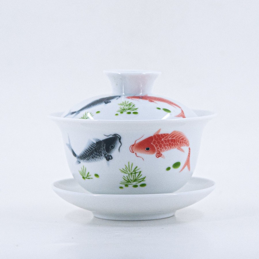 Teaware The Chinese Tea Shop | Porcelain Happy Fishes Gaiwan #4