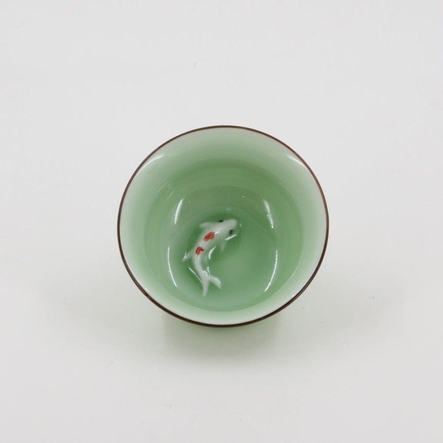 Teaware The Chinese Tea Shop | Porcelain Celadon Golden Fish Tea Cup