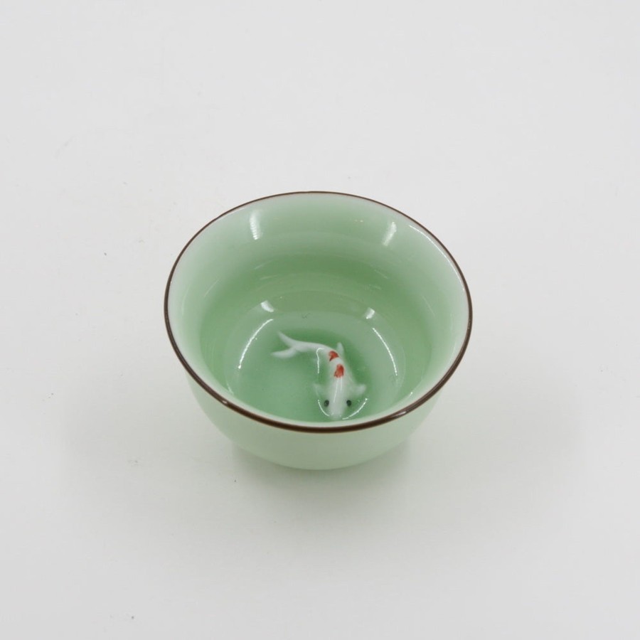 Teaware The Chinese Tea Shop | Porcelain Celadon Golden Fish Tea Cup