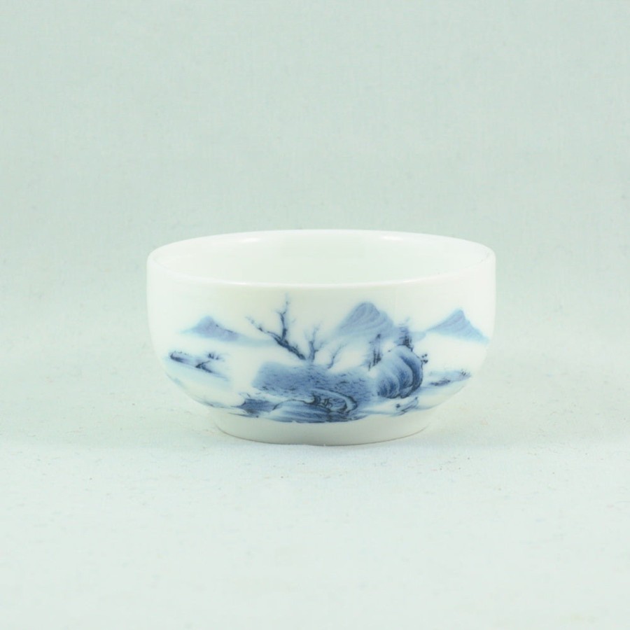 Teaware The Chinese Tea Shop | Porcelain Blue And White Wide Landscape Tea Cup