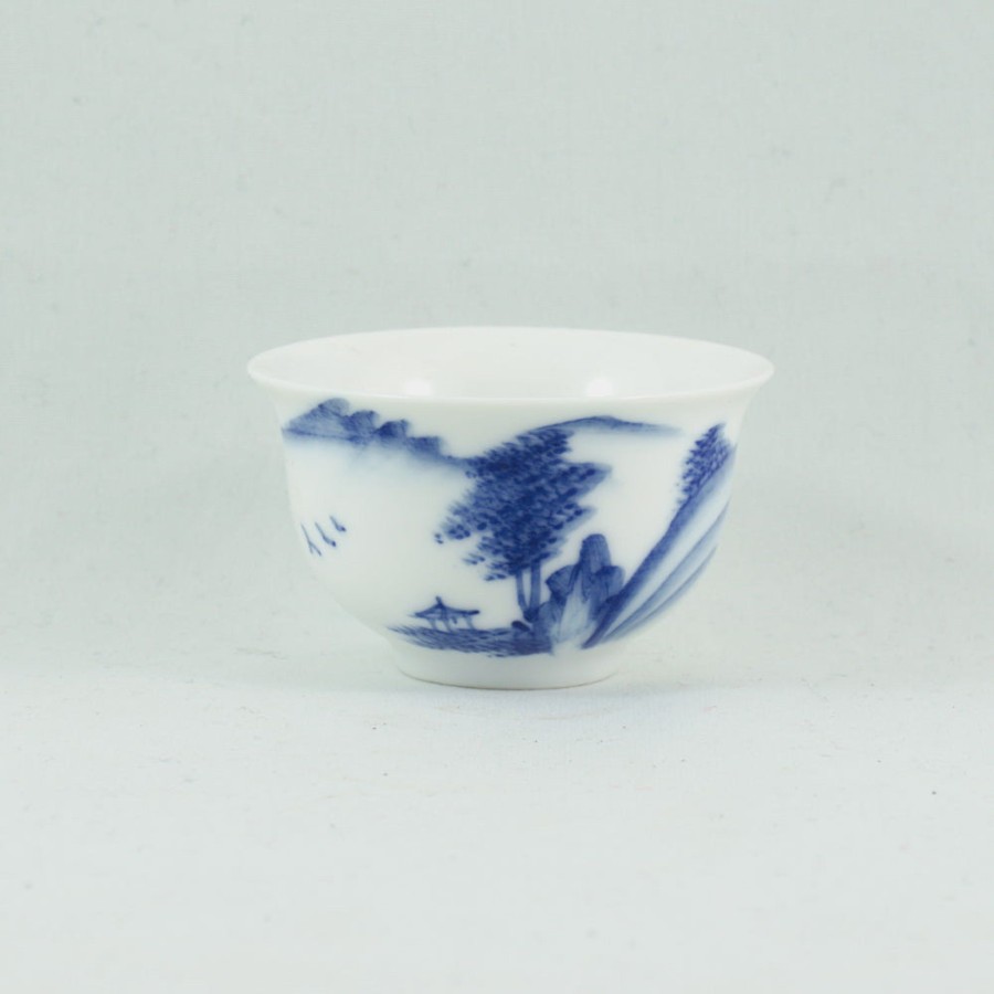 Teaware The Chinese Tea Shop | Small Porcelain Blue And White Landscape Tea Cup