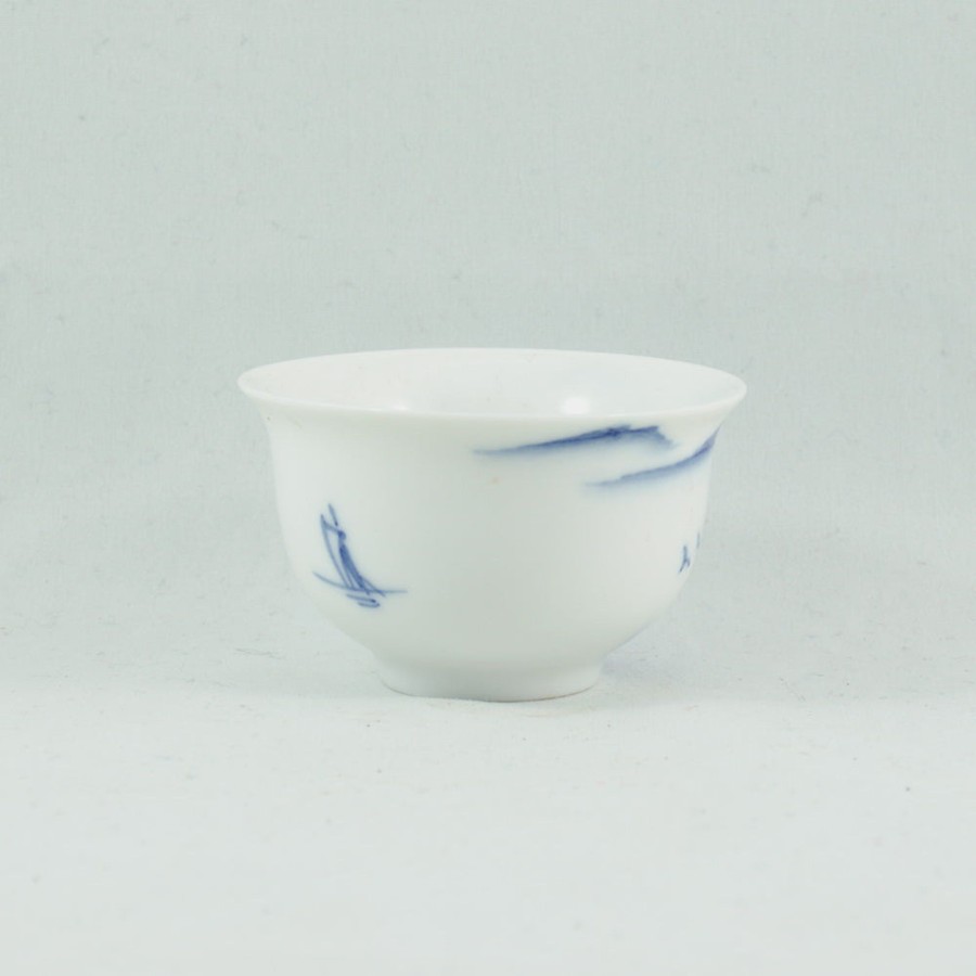 Teaware The Chinese Tea Shop | Small Porcelain Blue And White Landscape Tea Cup