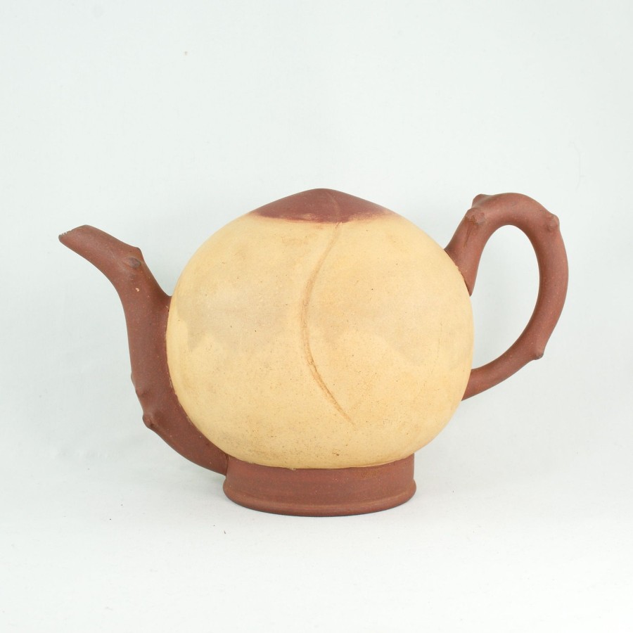 Teaware The Chinese Tea Shop | Yixing 1970'S Zini With Duan Ni Coating Peach Design Chinese Wine Pot