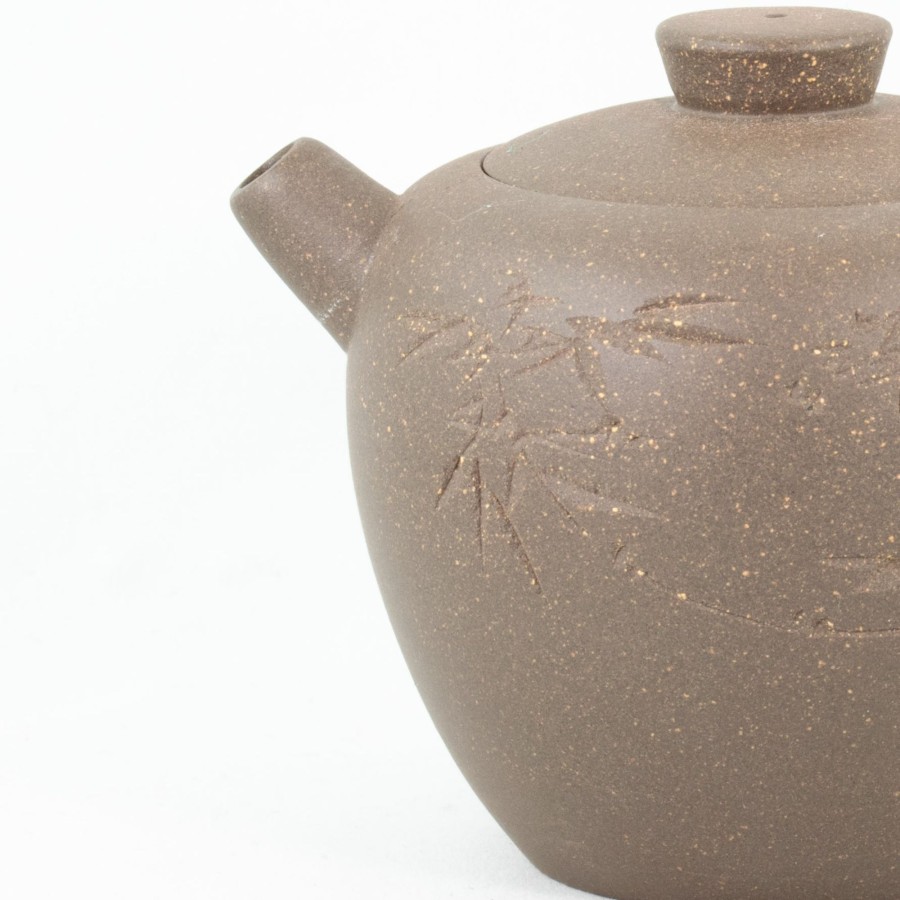 Teaware The Chinese Tea Shop | Yixing Duan Ni Julan Zhu Bamboo Carving Chinese Teapot