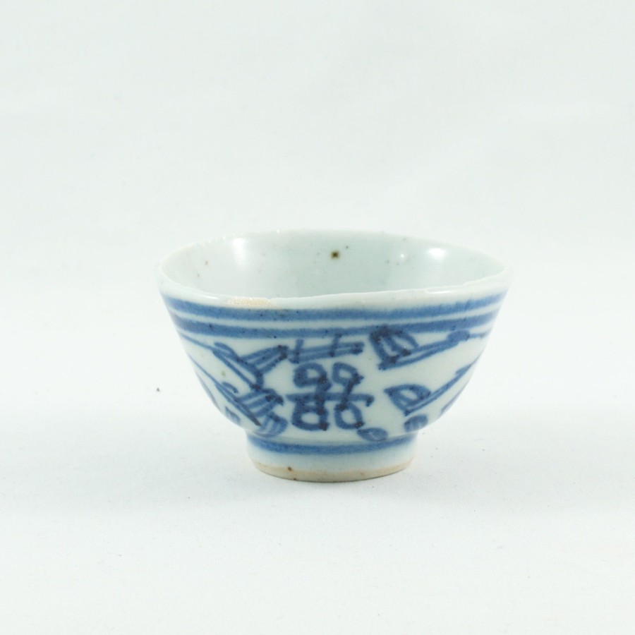 Teaware The Chinese Tea Shop | Antique Porcelain Blue And White Double Happiness Tea Cup