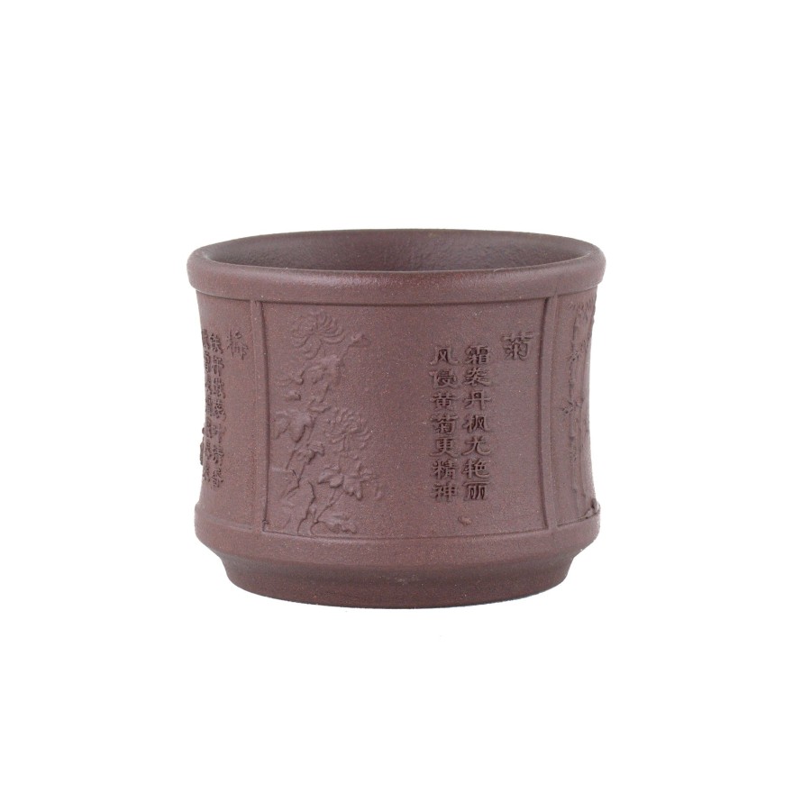 Teaware The Chinese Tea Shop | Yixing Clay Four Gentlemen Flowers Tea Cup