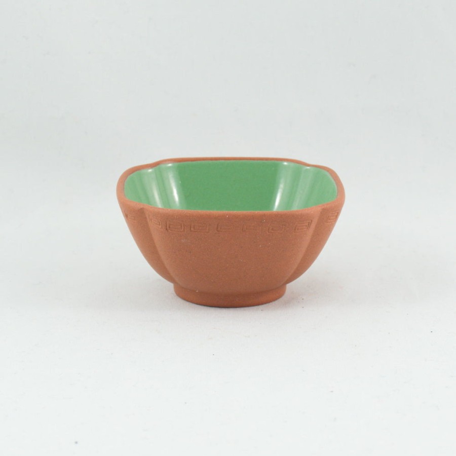 Teaware The Chinese Tea Shop | 1980'S Yixing Clay Green Glazed Petal Shape Tea Cup