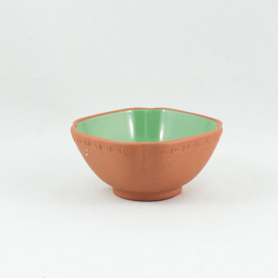 Teaware The Chinese Tea Shop | 1980'S Yixing Clay Green Glazed Petal Shape Tea Cup