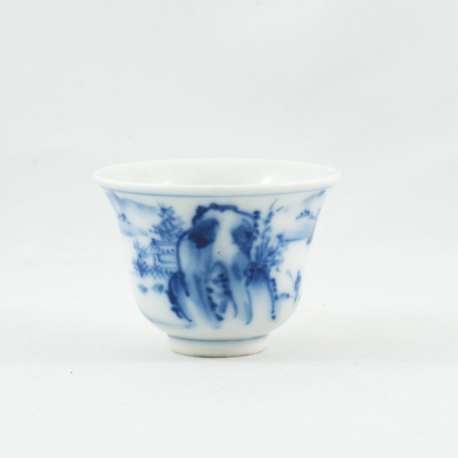 Teaware The Chinese Tea Shop | Vintage Blue And White Porcelain Landscape Tea Cup