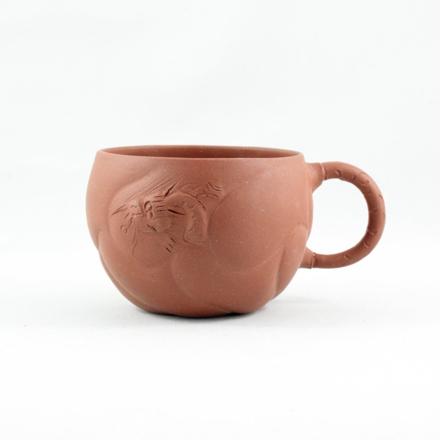 Teaware The Chinese Tea Shop | 1980'S Yixing Clay Dragon Fish Tea Cup With Handle