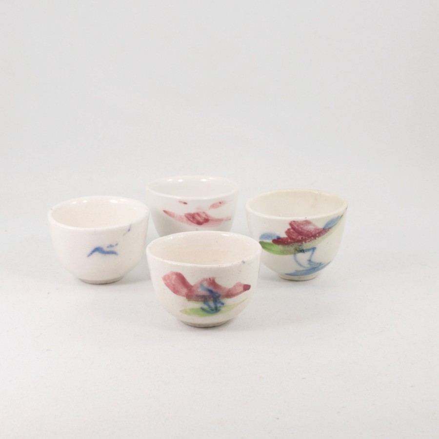 Teaware The Chinese Tea Shop | Miniature Antique White Porcelain Flowers Drawing Tea Cup