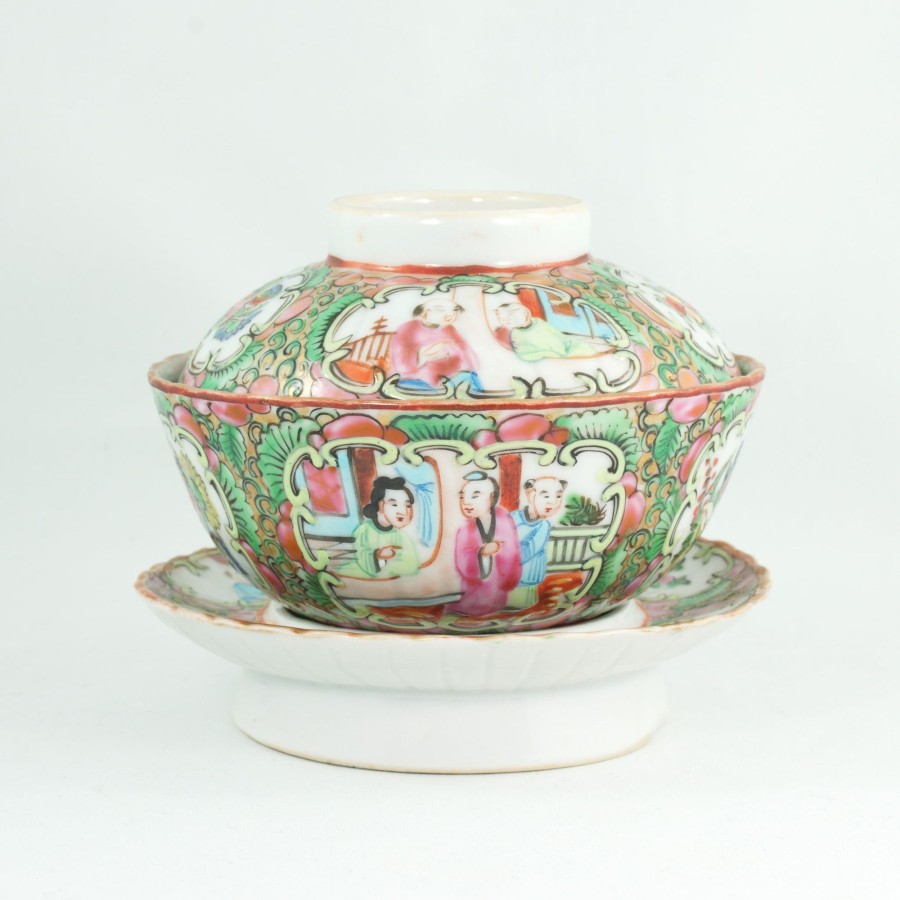 Teaware The Chinese Tea Shop | Antique Qing Dynasty Canton Famille-Rose Porcelain Gaiwan